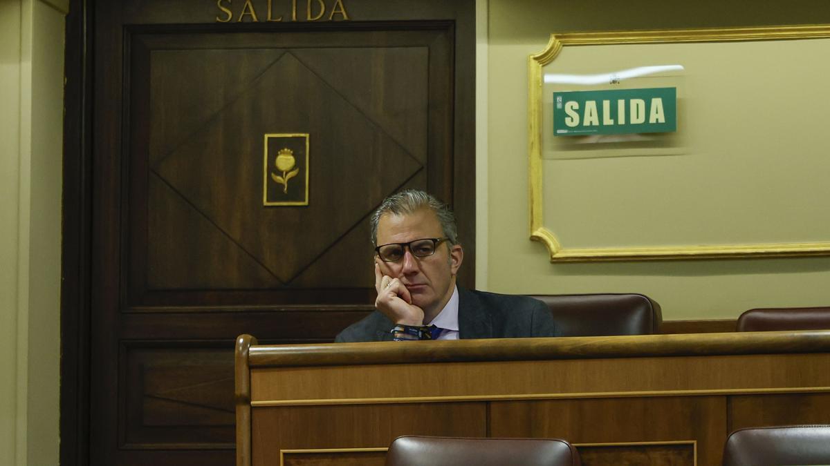 El diputado de Vox Javier Ortega Smith durante el pleno del Congreso de los Diputados, el pasado martes en Madrid.