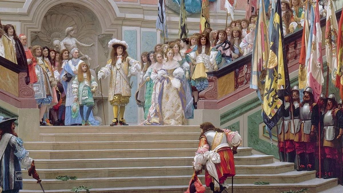 La recepción del Gran Condé por Luis XIV (Versalles, 1674), de Jean-Léon Gérôme.