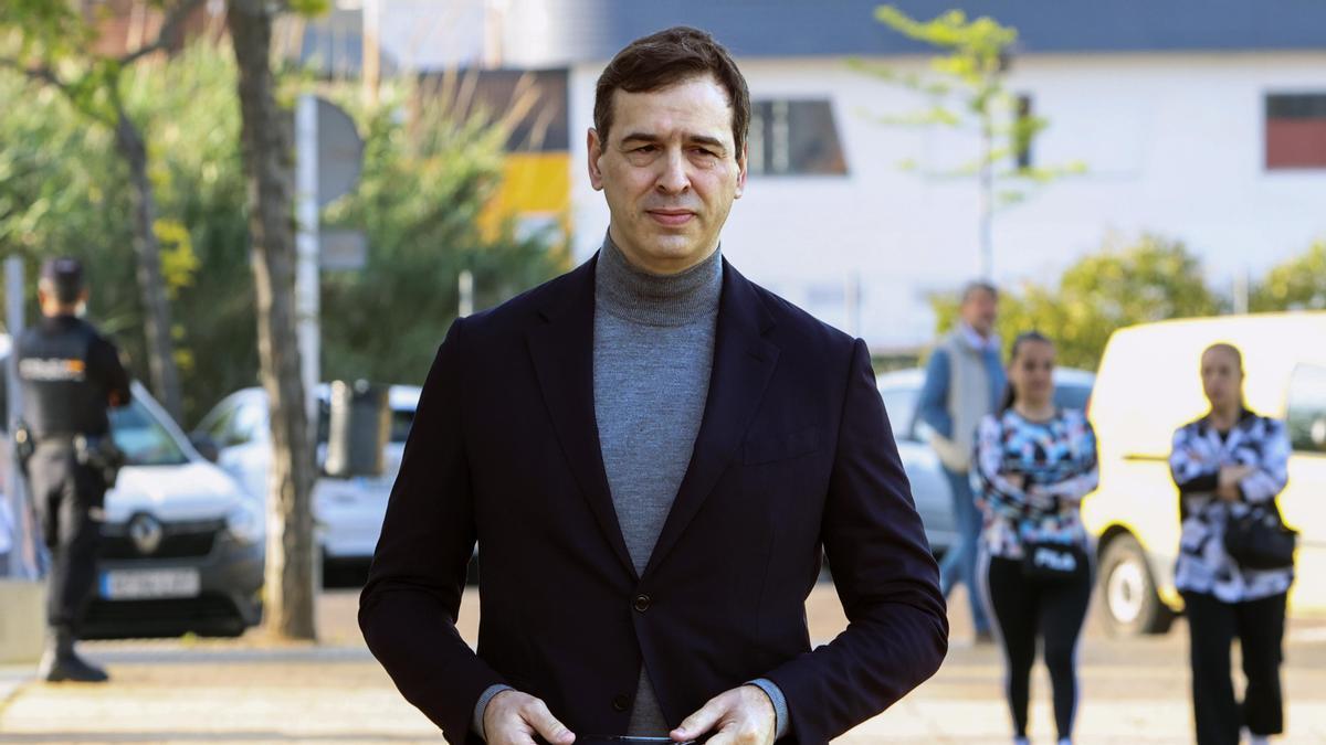 David Sánchez, hermano del presidente del Gobierno, antes de su declaración de este viernes.