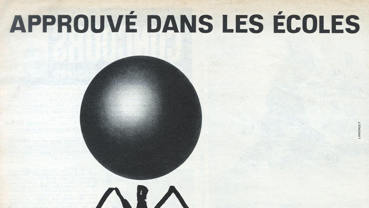 Inserción publicitaria de Raymond Serignac de  principios de los 60 para los entonces ultramodernos bolígrafos Bic que conquistaban las escuelas francesas.