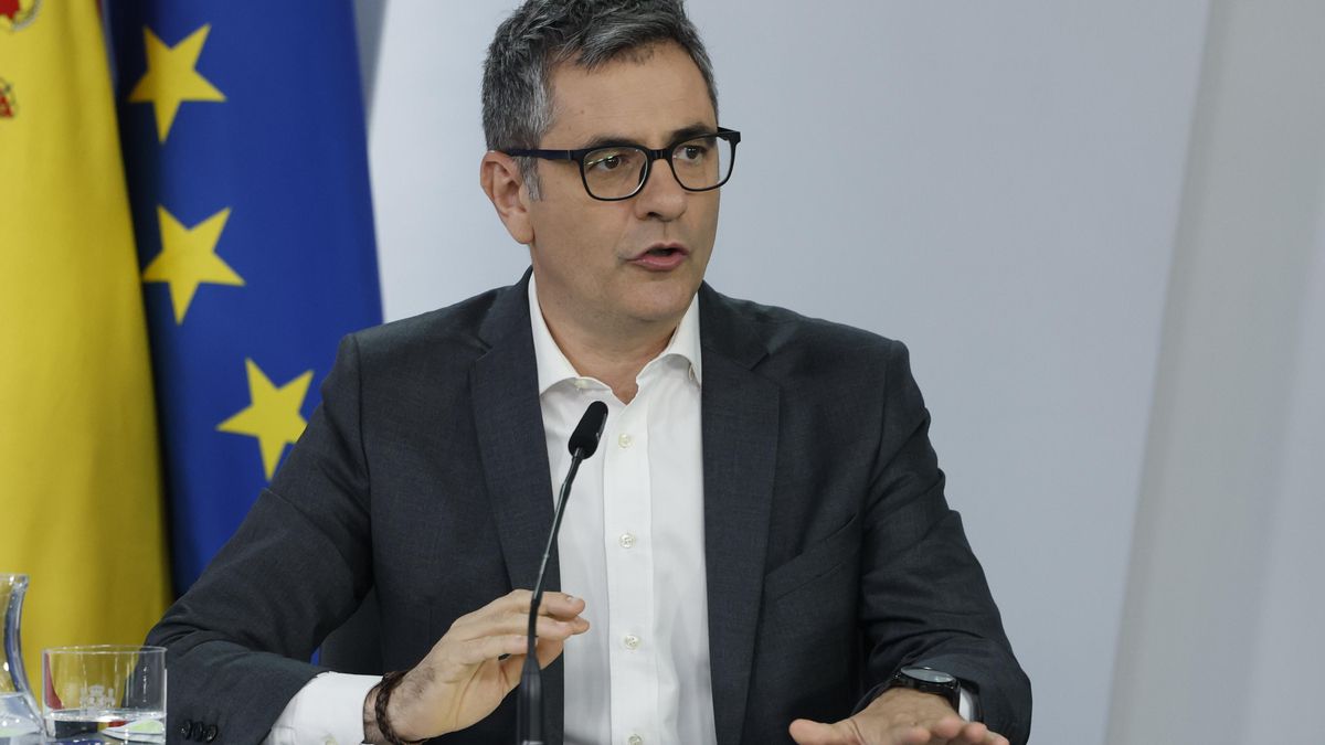 El ministro de Presidencia, Justicia y Relaciones con las Cortes, Félix Bolaños, durante la rueda de prensa convocada tras la reunión semanal del Consejo de Ministros.