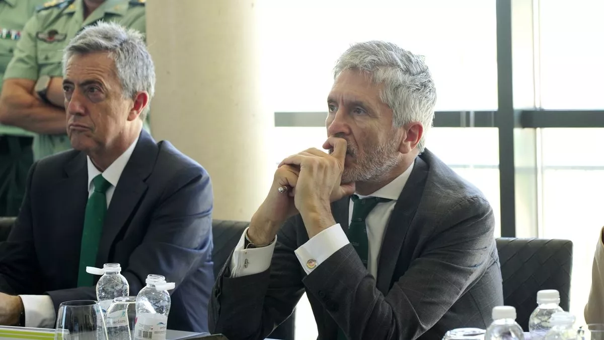 El ministro del Interior, Fernando Grande-Marlaska junto al director general de la Guardia Civil, Leonardo Marcos.