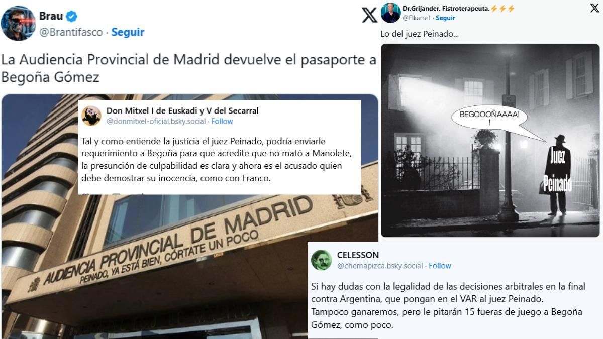 Memes sobre los sellos del pasaporte de Begoña Gómez