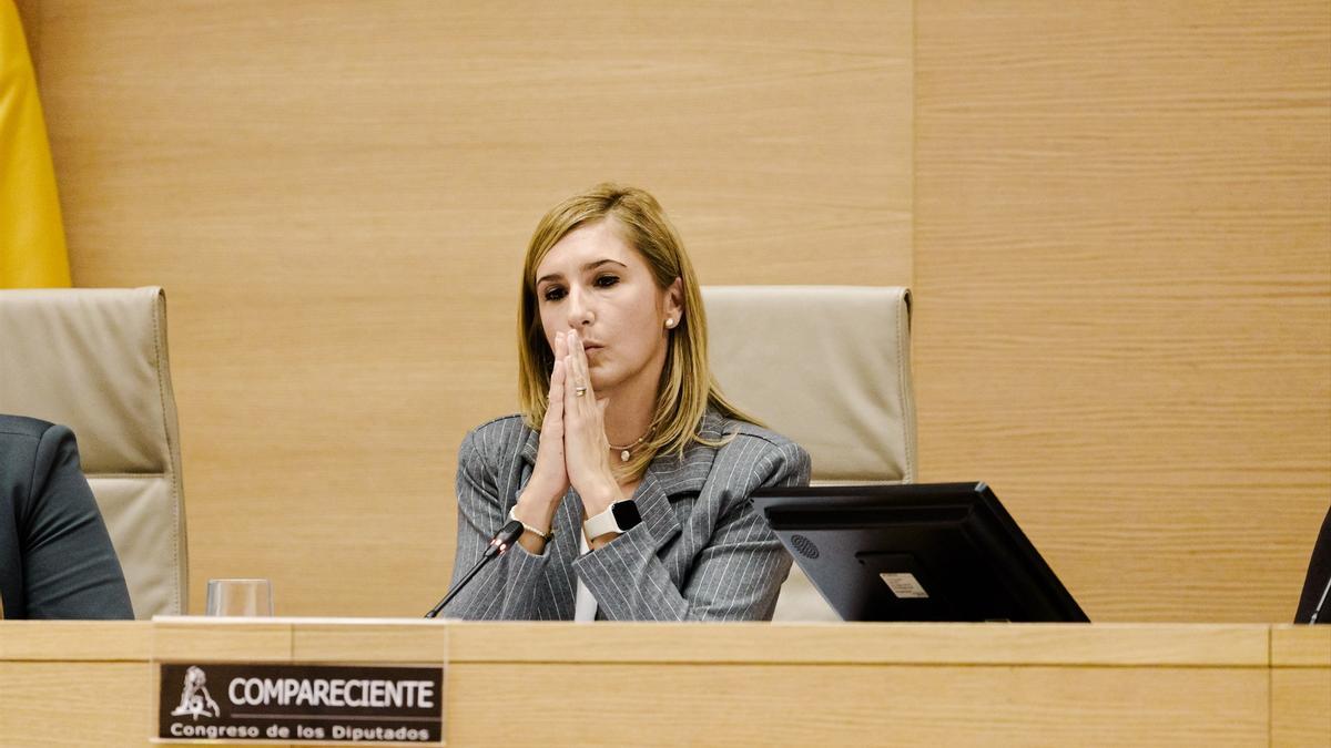 La exconsellera de Justicia i Interior de la Generalitat Valenciana Salomé Pradas, comparece ante la Comisión de Investigación de la dana, en el Congreso de los Diputados, a 15 de diciembre de 2025, en Madrid (España).