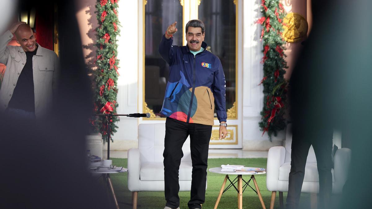 El presidente de Venezuela, Nicolás Maduro, durante un acto en el palacio presidencial de Miraflores.
