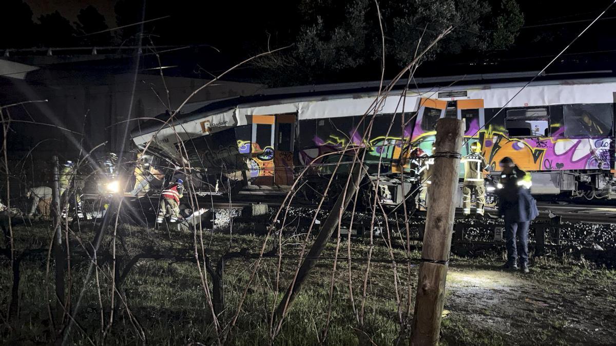Rodalies accidentado en Gisela (Barcelona).