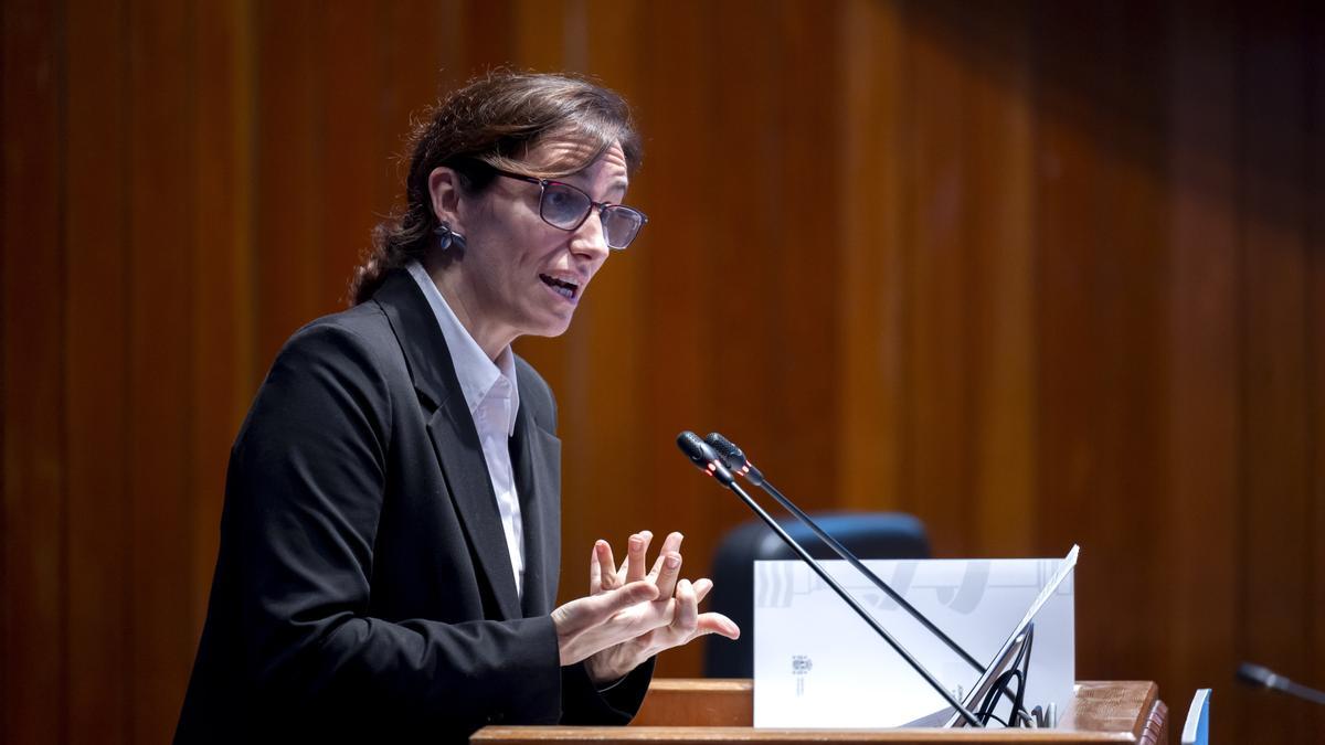 La ministra de Sanidad, Mónica García, durante unas jornadas.
