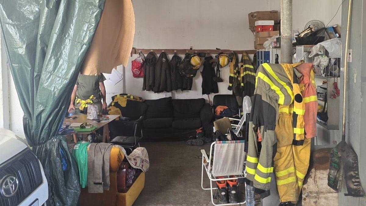 Estado del puesto de guardia de los bomberos forestales de Borja, en Aragón. Foto cedida.
