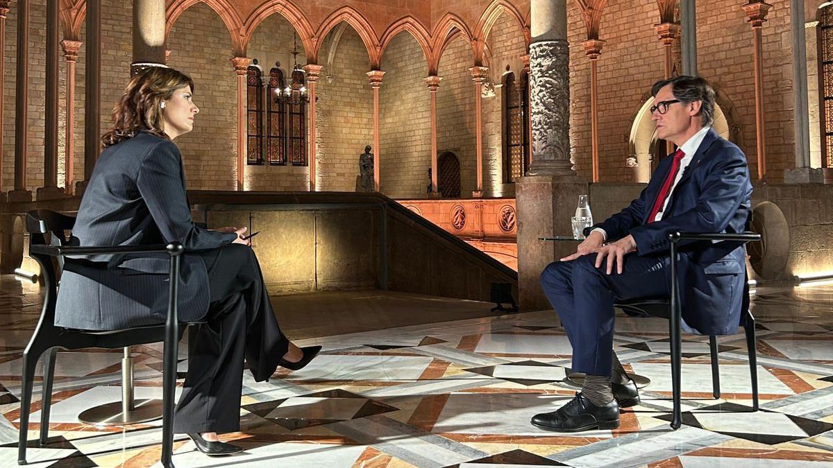 El president Salvador Illa, durante una entrevista en TV3.