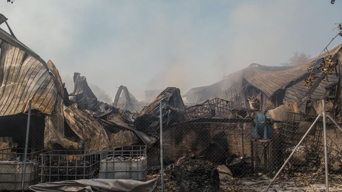 Aspecto de la planta de reciclaje de baterías de litio del polígono de Azuqueca de Henares (Guadalajara).