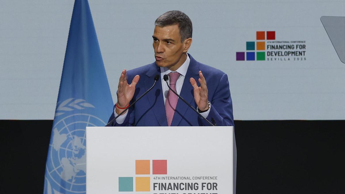 Pedro Sánchez, en la cumbre de la ONU en Sevilla