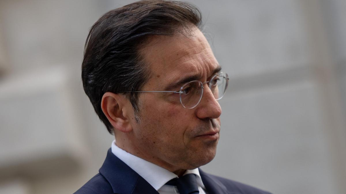 El ministro de Asuntos Exteriores, Unión Europea y Cooperación, José Manuel Albares, durante su asistencia a la presentación del III Plan Nacional de Acción Mujeres, Paz y Seguridad.