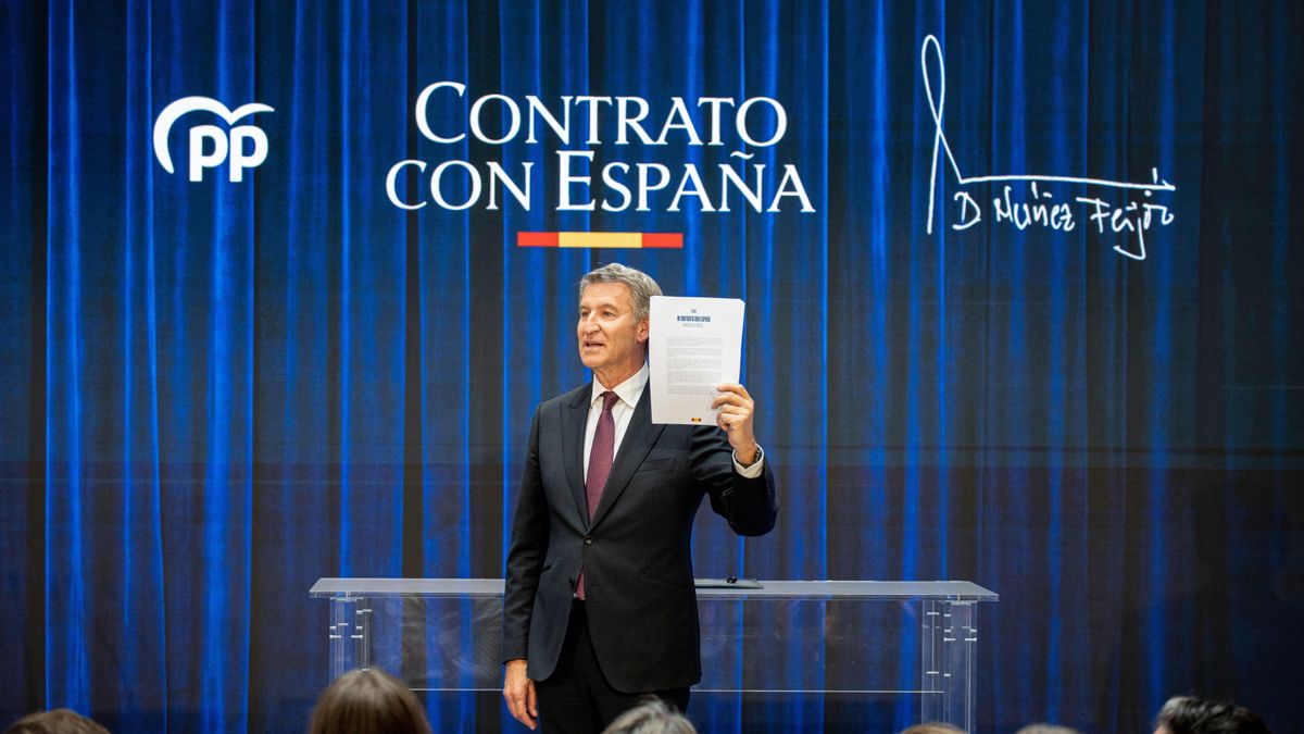 Feijóo firma su tercer “contrato”: promesas que incumplió en Galicia y que ahora dependen de Vox