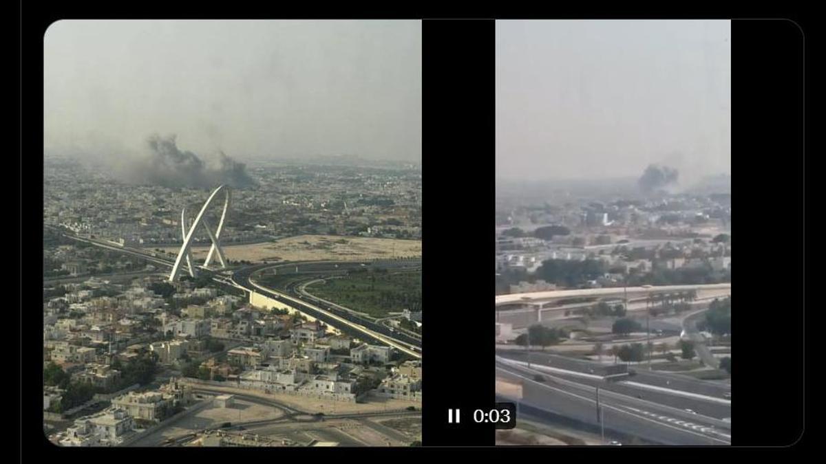 Imagen de Twitter del ataque israelí contra Hamás en Doha.